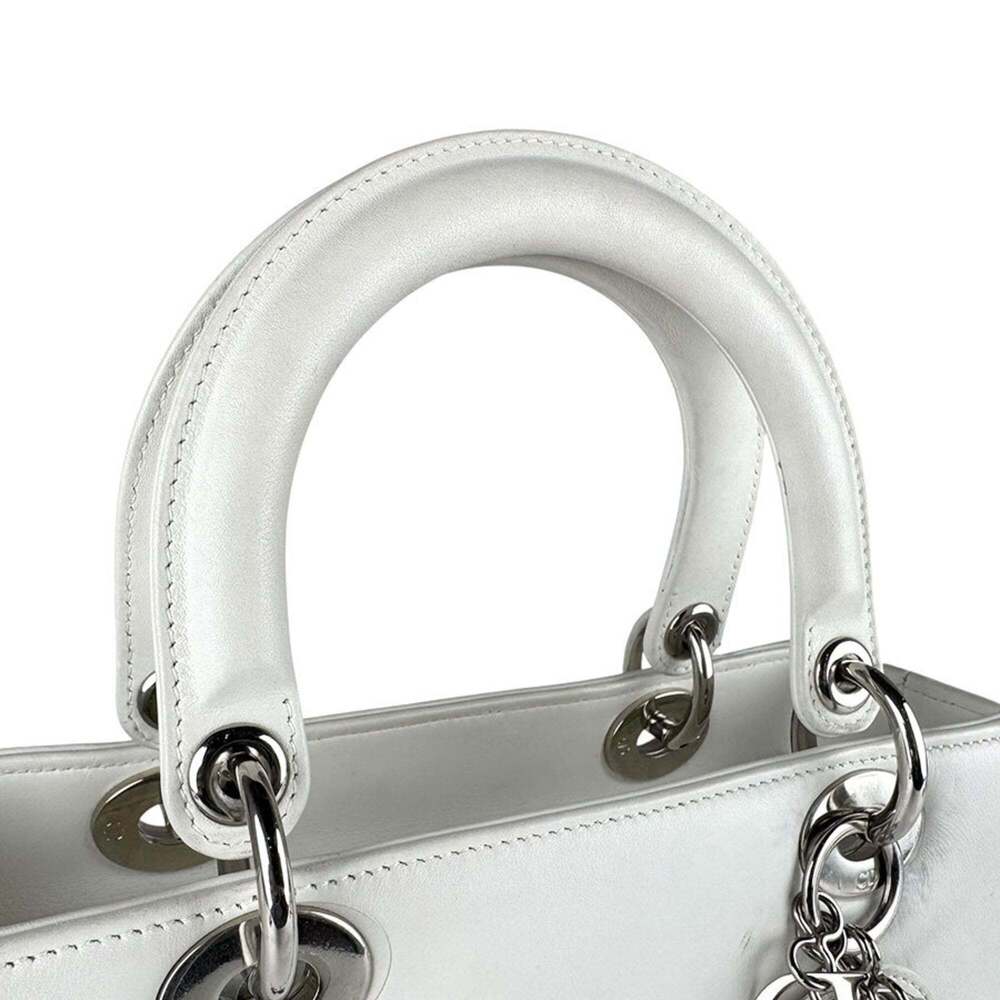 CHRISTIAN DIOR White Leather Shoulder Bag - Picture 10 of 14